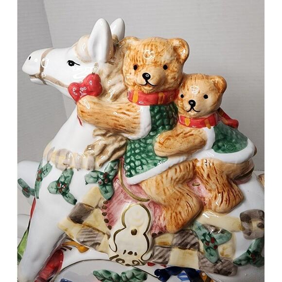 Musial Rocking Horse BEALS PALAIS ROYAL STAGE CHRISTMAS BEARS LARGE PORCELAIN - Picture 15 of 16